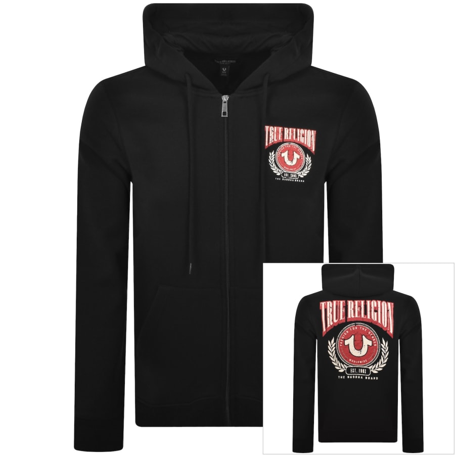 True Religion College Zip Hoodie Black | Mainline Menswear us